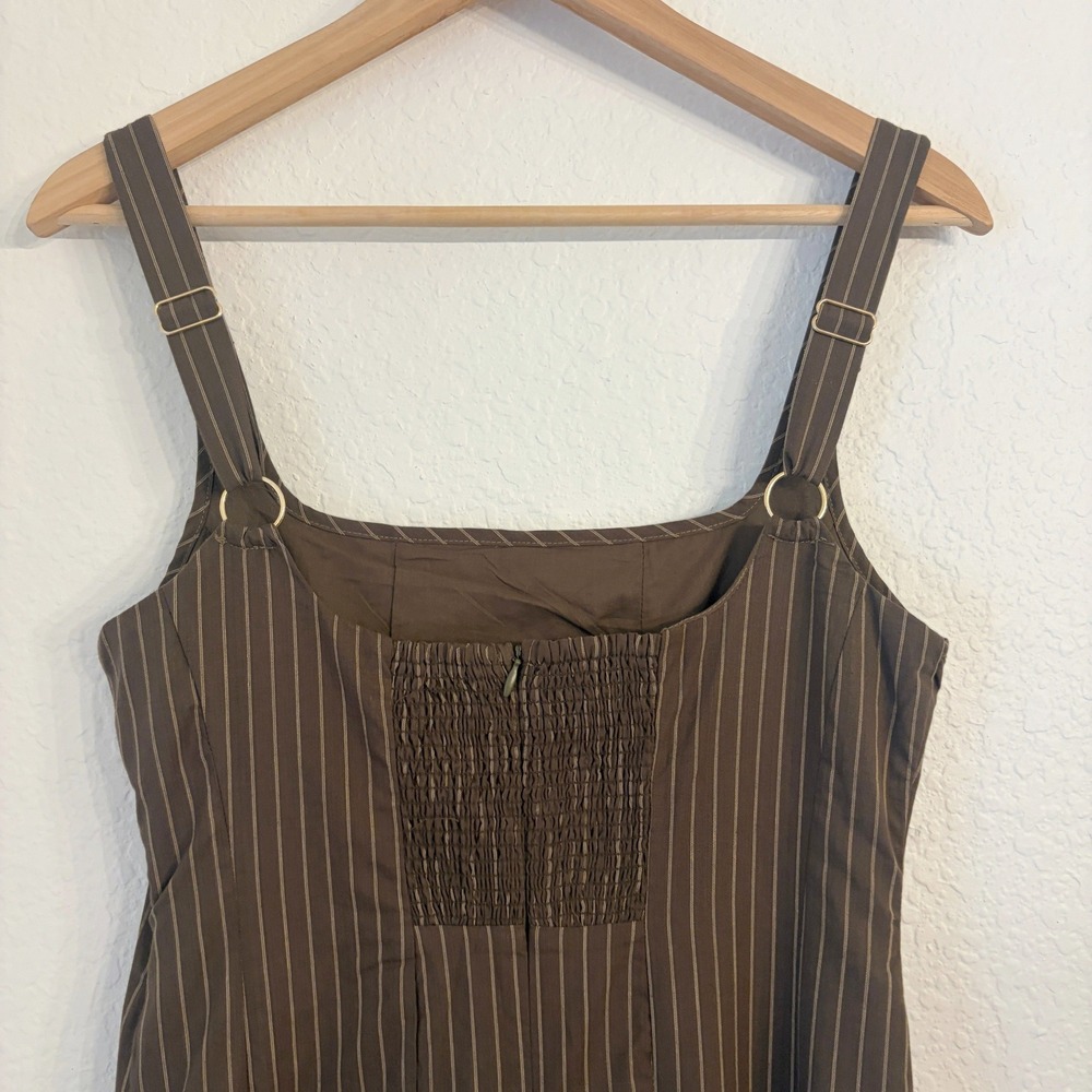 DISSH Riley Chocolate Stripe Midi Dress 4 European Summer Vacation Cotton NWT - Picture 7 of 16